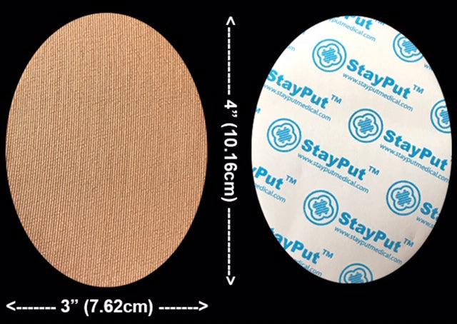 StayPut DB4 - Solid Patch, 3" x 4" Oval Beige (10 pack)