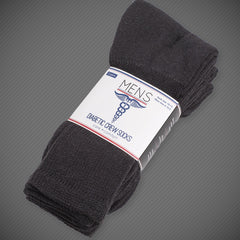 Men's Diabetic Crew Socks - Black - 3 Pairs